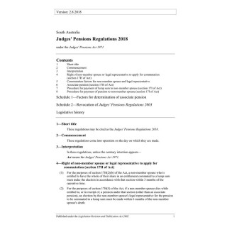 Judges' Pensions Regulations 2018