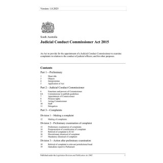 Judicial Conduct Commissioner Act 2015