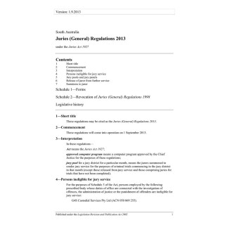 Juries (General) Regulations 2013