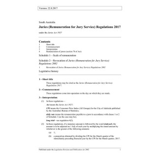 Juries (Remuneration for Jury Service) Regulations 2017