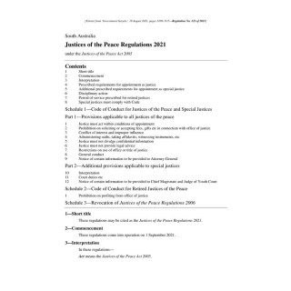 Justices of the Peace Regulations 2021