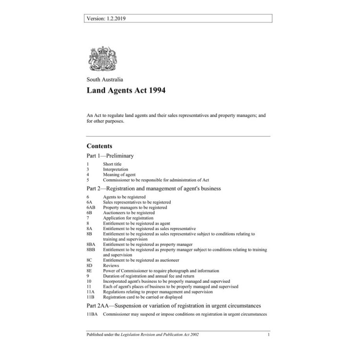 Land Agents Act 1994