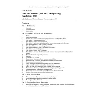 Land and Business (Sale and Conveyancing) Regulations 2025
