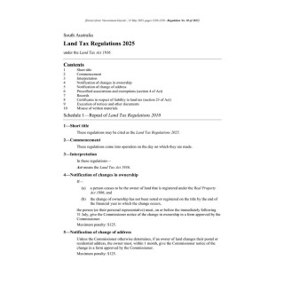 Land Tax Regulations 2025
