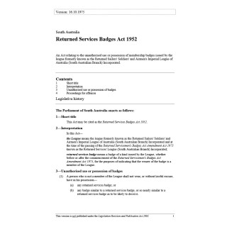 Returned Services Badges Act 1952