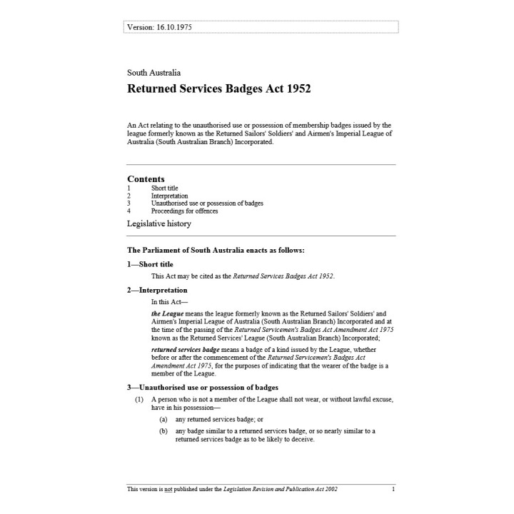 Returned Services Badges Act 1952