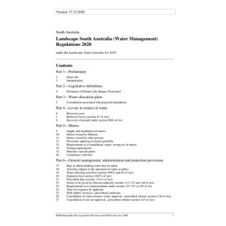 Landscape South Australia (Water Management) Regulations 2020