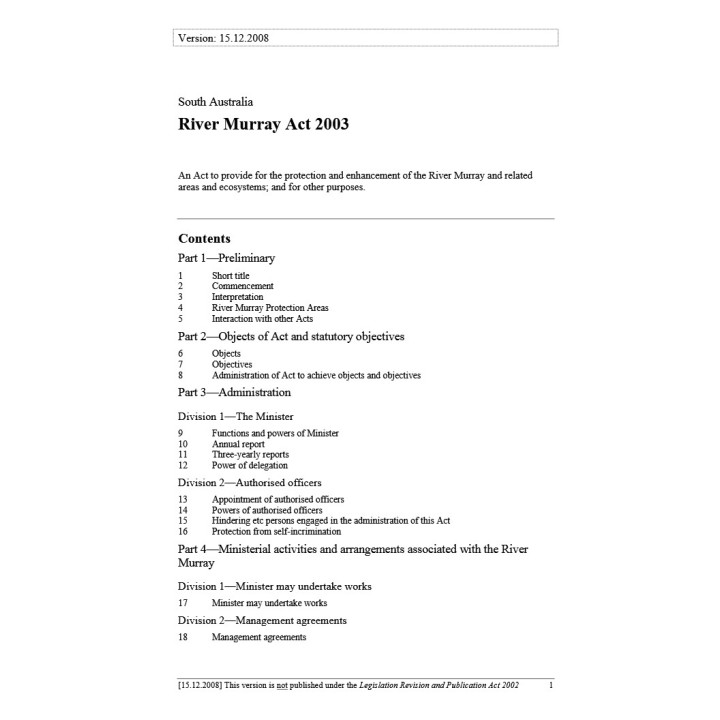 River Murray Act 2003