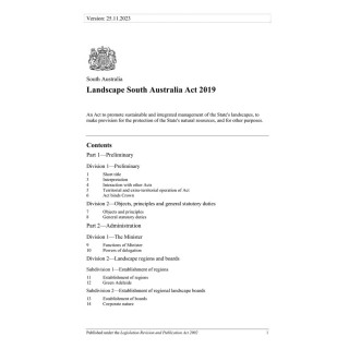 Landscape South Australia Act 2019