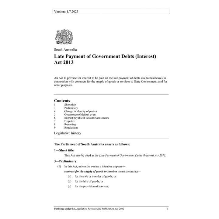 Late Payment of Government Debts (Interest) Act 2013