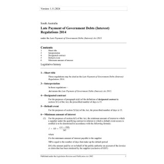 Late Payment of Government Debts (Interest) Regulations 2014