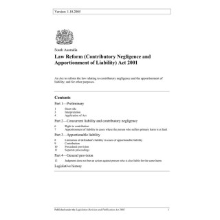 Law Reform (Contributory Negligence and Apportionment of Liability) Act 2001