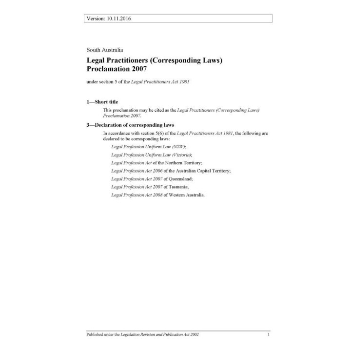 Legal Practitioners (Corresponding Laws) Proclamation 2007