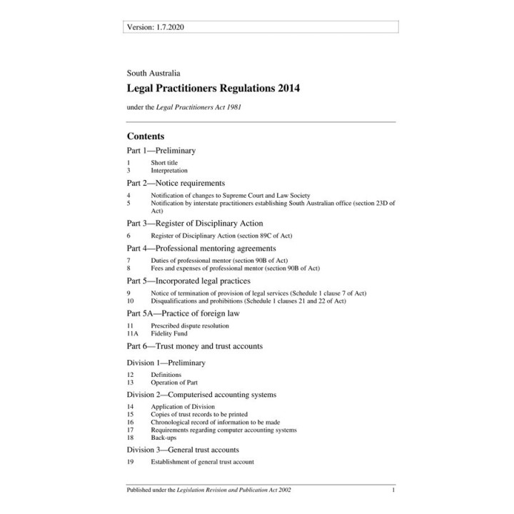 Legal Practitioners Regulations 2014
