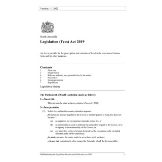Legislation (Fees) Act 2019