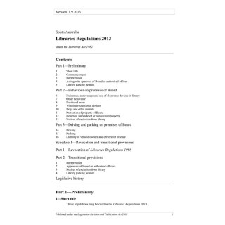 Libraries Regulations 2013