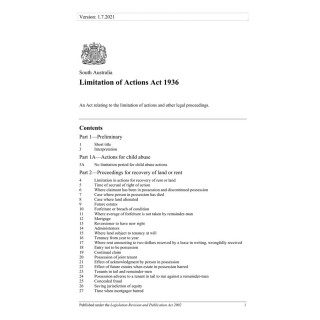 Limitation of Actions Act 1936