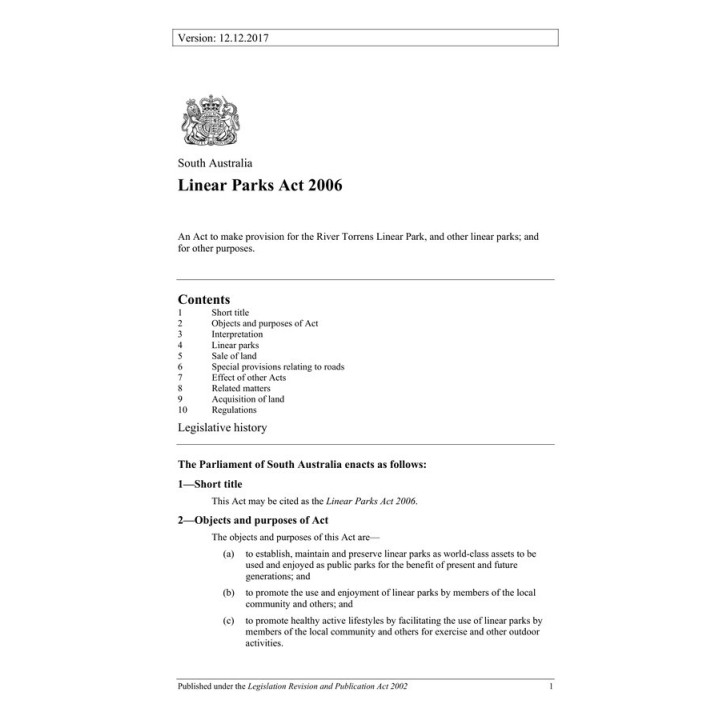 Linear Parks Act 2006