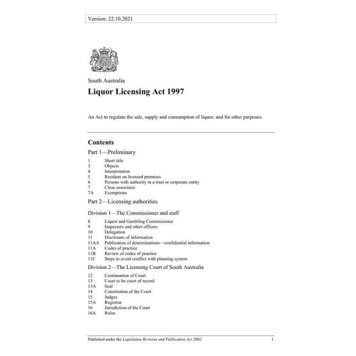 Liquor Licensing Act 1997