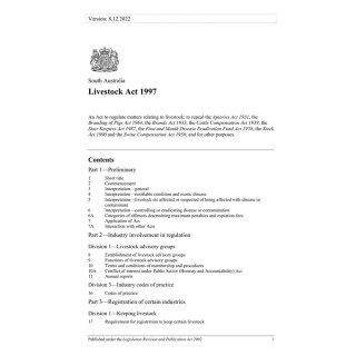 Livestock Act 1997