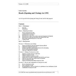 Roads (Opening and Closing) Act 1991