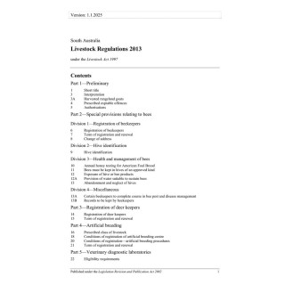 Livestock Regulations 2013