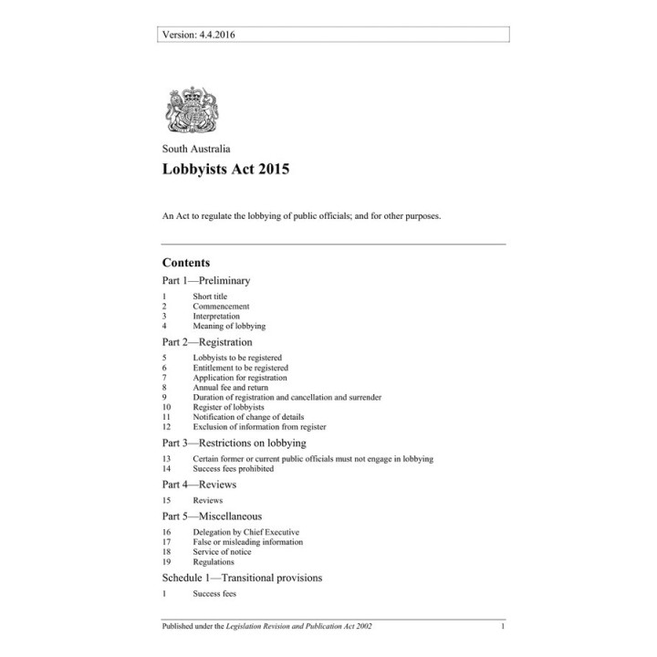 Lobbyists Act 2015