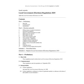 Local Government (Elections) Regulations 2025