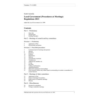 Local Government (Procedures at Meetings) Regulations 2013