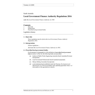 Local Government Finance Authority Regulations 2016