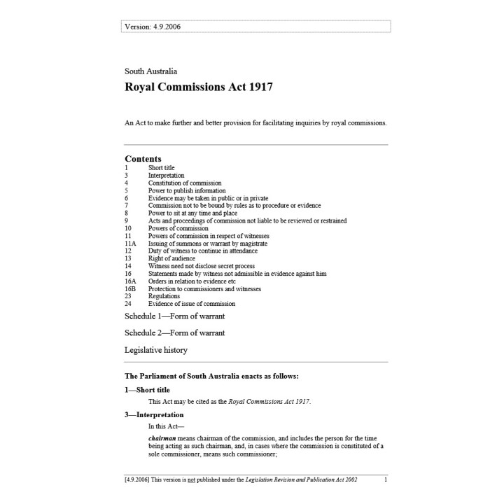Royal Commissions Act 1917