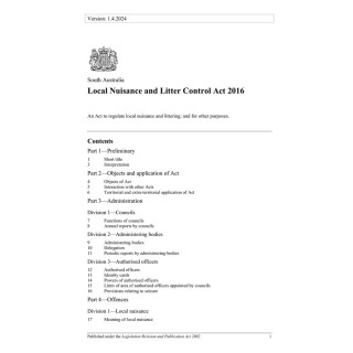 Local Nuisance and Litter Control Act 2016