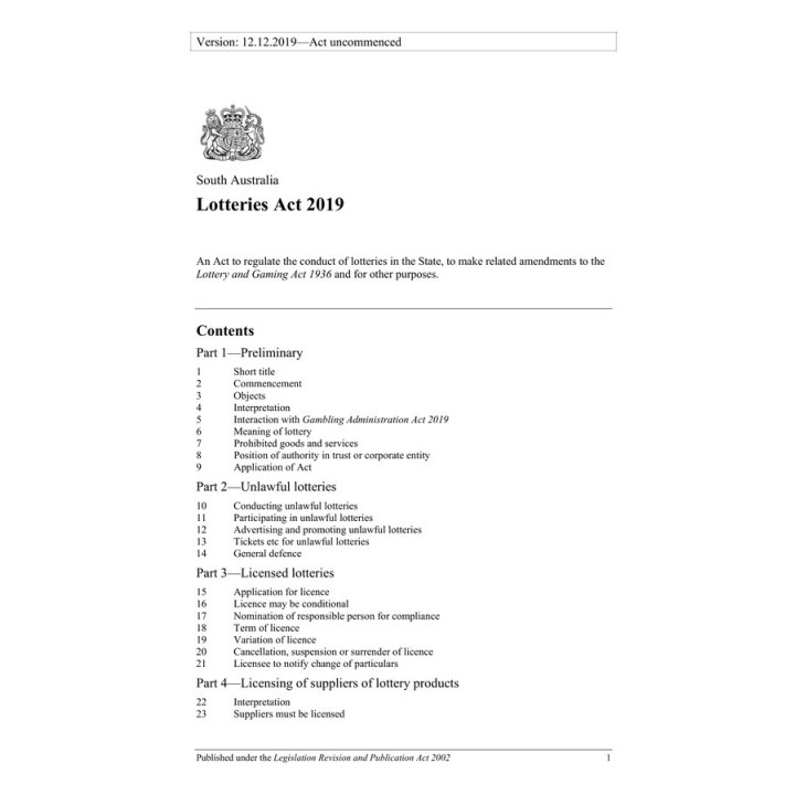 Lotteries Act 2019
