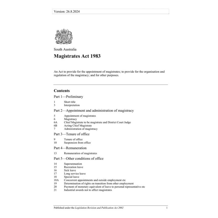 Magistrates Act 1983