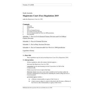 Magistrates Court (Fees) Regulations 2019