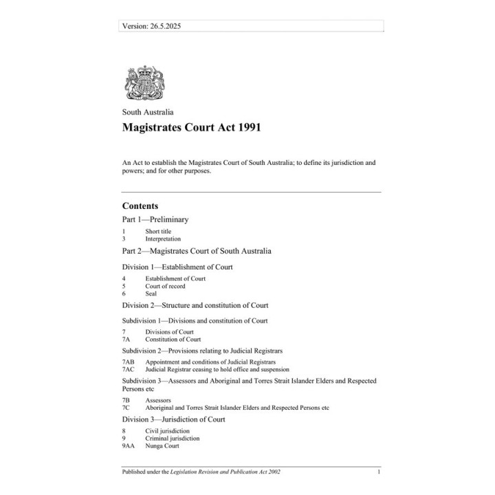Magistrates Court Act 1991