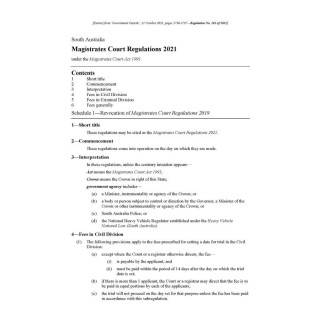 Magistrates Court Regulations 2021