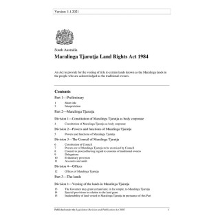 Maralinga Tjarutja Land Rights Act 1984