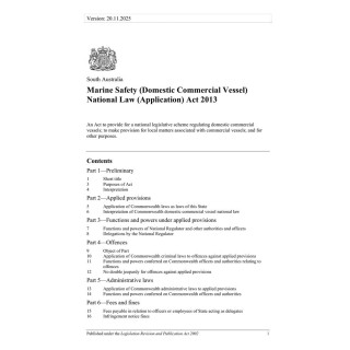 Marine Safety (Domestic Commercial Vessel) National Law (Application) Act 2013