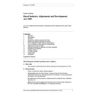 Rural Industry Adjustment and Development Act 1985