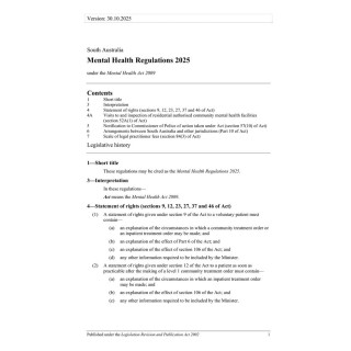 Mental Health Regulations 2025
