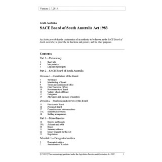 SACE Board of South Australia Act 1983