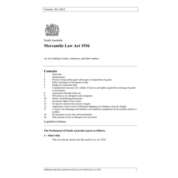 Mercantile Law Act 1936