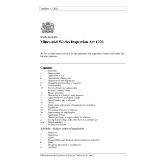 Mines and Works Inspection Act 1920
