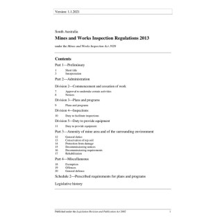 Mines and Works Inspection Regulations 2013