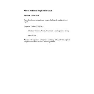 Motor Vehicles Regulations 2025