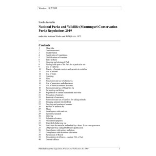 National Parks and Wildlife (Mamungari Conservation Park) Regulations 2019