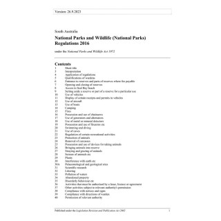 National Parks and Wildlife (National Parks) Regulations 2016