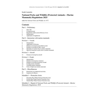 National Parks and Wildlife (Protected Animals—Marine Mammals) Regulations 2025