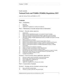 National Parks and Wildlife (Wildlife) Regulations 2019